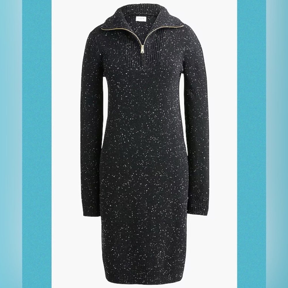 J.Crew Factory Long-sleeve half-zip sweater-dress
